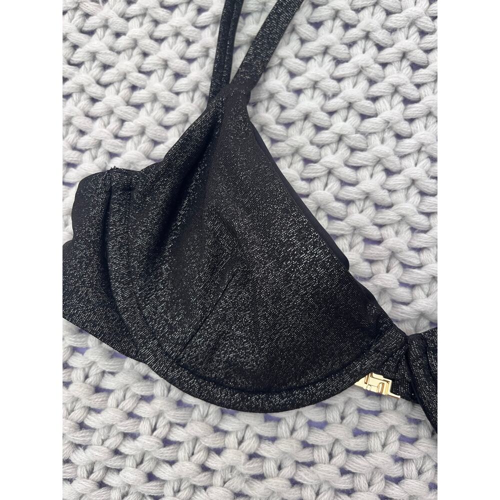 Skatie• ‘Claire’ Bikini Top in Black Sparkle Shimmer - Picture 4 of 8